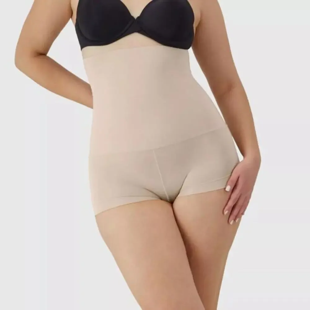 Maidenform Women's Shapewear High Waist Tame Your‎ Tummy Shaping Boyshorts 2XL